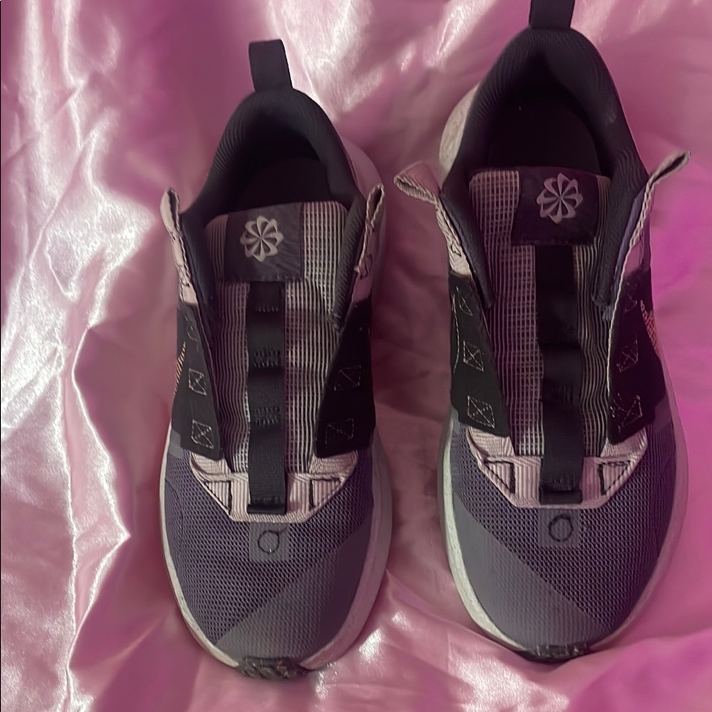 Nike Black and Gray Sneakers with Slip-On Design